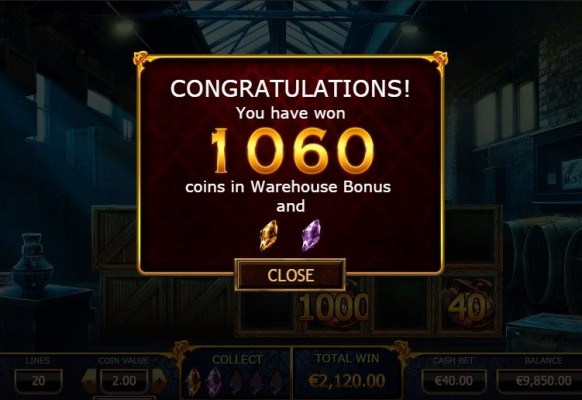 Holmes and the Stolen Stones Slot by Yggdrasil – Warehouse Bonus Game Winnings