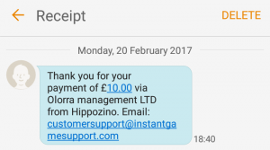 receipt pay by phone